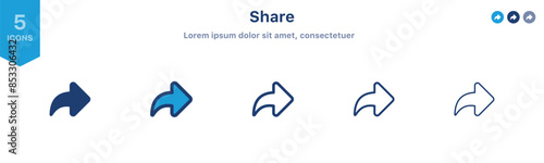 Share icon set. share arrow icon symbol ; social media share vector icon ; reply send forward icons