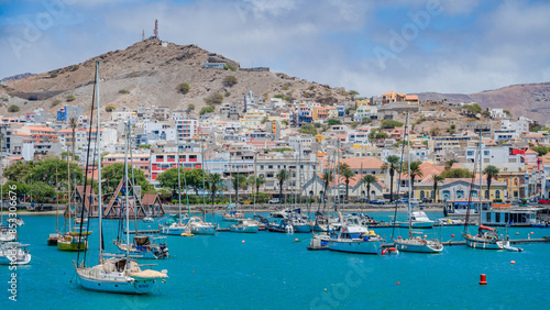 Porto Grande bay of the city of Mindelo, Sao Vicente island, Cape Verde photo