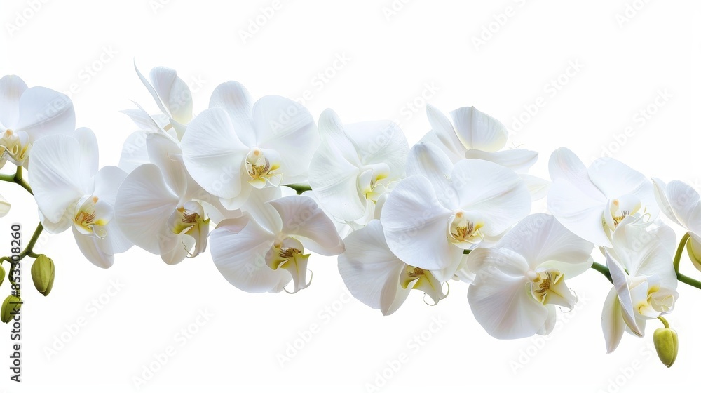 Obraz premium Flowers orchid branch floral isolated on white wallpaper background