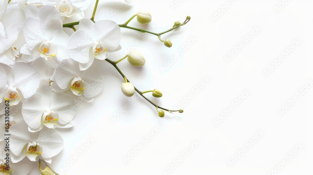 Flowers orchid branch floral isolated on white wallpaper background Flowers orchid branch floral isolated on white wallpaper background