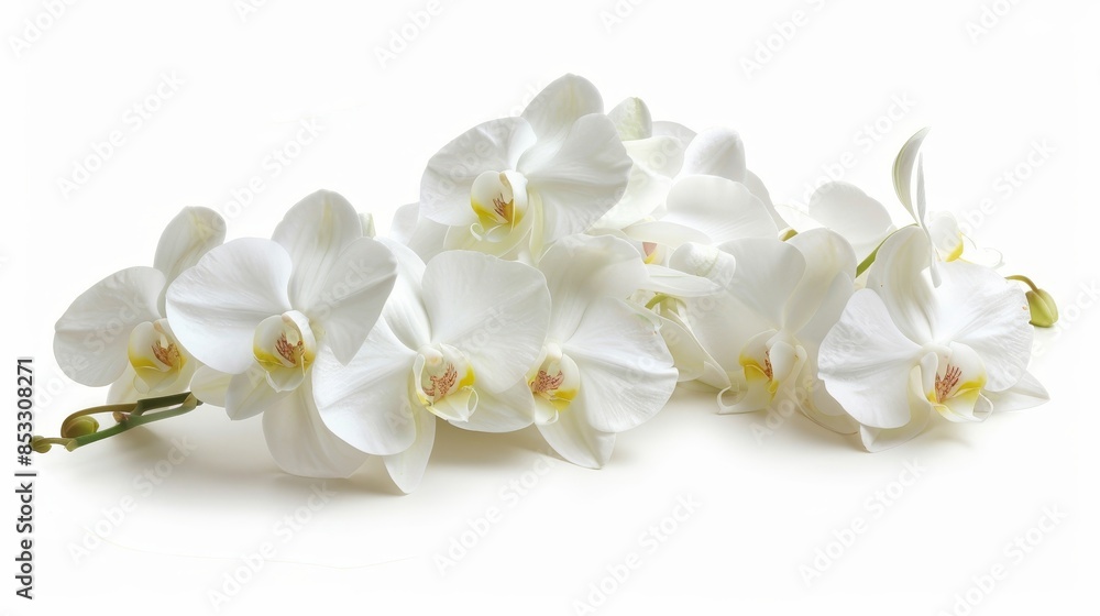 Flowers orchid branch floral isolated on white wallpaper background Flowers orchid branch floral isolated on white wallpaper background
