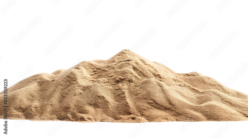Fototapeta premium Desert sand pile, dune isolated on transparent white background, clipping path