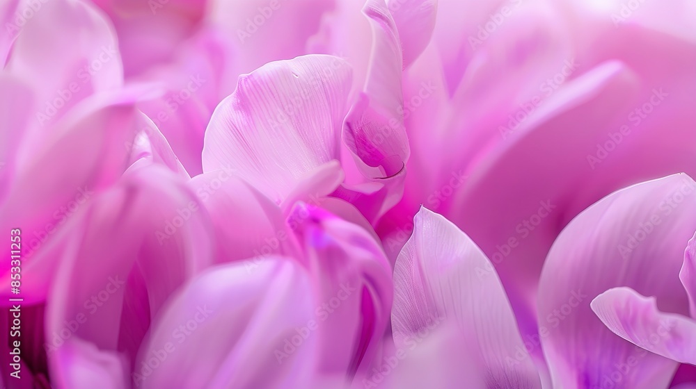 Close-up of cyclamen flowers, mid-morning light, macro lens, vibrant pink, intricate patterns, soft focus. Close-up of cyclamen flowers, mid-morning light, macro lens, vibrant pink, intricate patterns, soft focus.