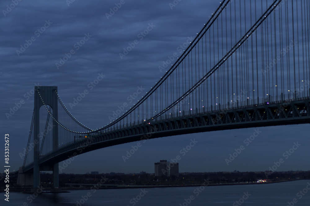 View of Verrazano Bridge at night View of Verrazano Bridge at night