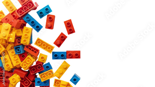 Lego bricks on white background