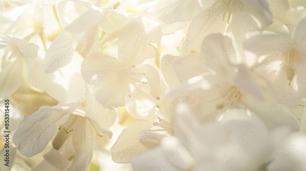 Intimate view of jasmine flowers, soft morning light, macro lens, white petals, detailed texture, fragrant blooms. Intimate view of jasmine flowers, soft morning light, macro lens, white petals, detailed texture, fragrant blooms.