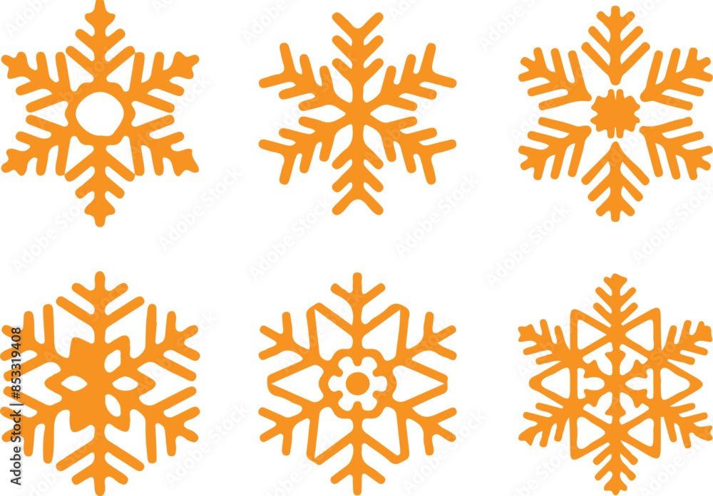 set of snowflakes set of snowflakes