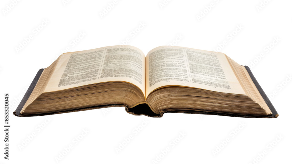 Open book on white background Open book on white background