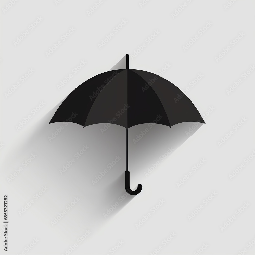 Minimalist umbrella icon, flat design, smooth curves, monochrome palette, perfect for weather apps Minimalist umbrella icon, flat design, smooth curves, monochrome palette, perfect for weather apps