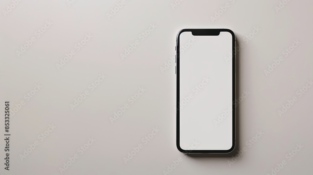 Smartphone with a blank screen against a white background Smartphone with a blank screen against a white background
