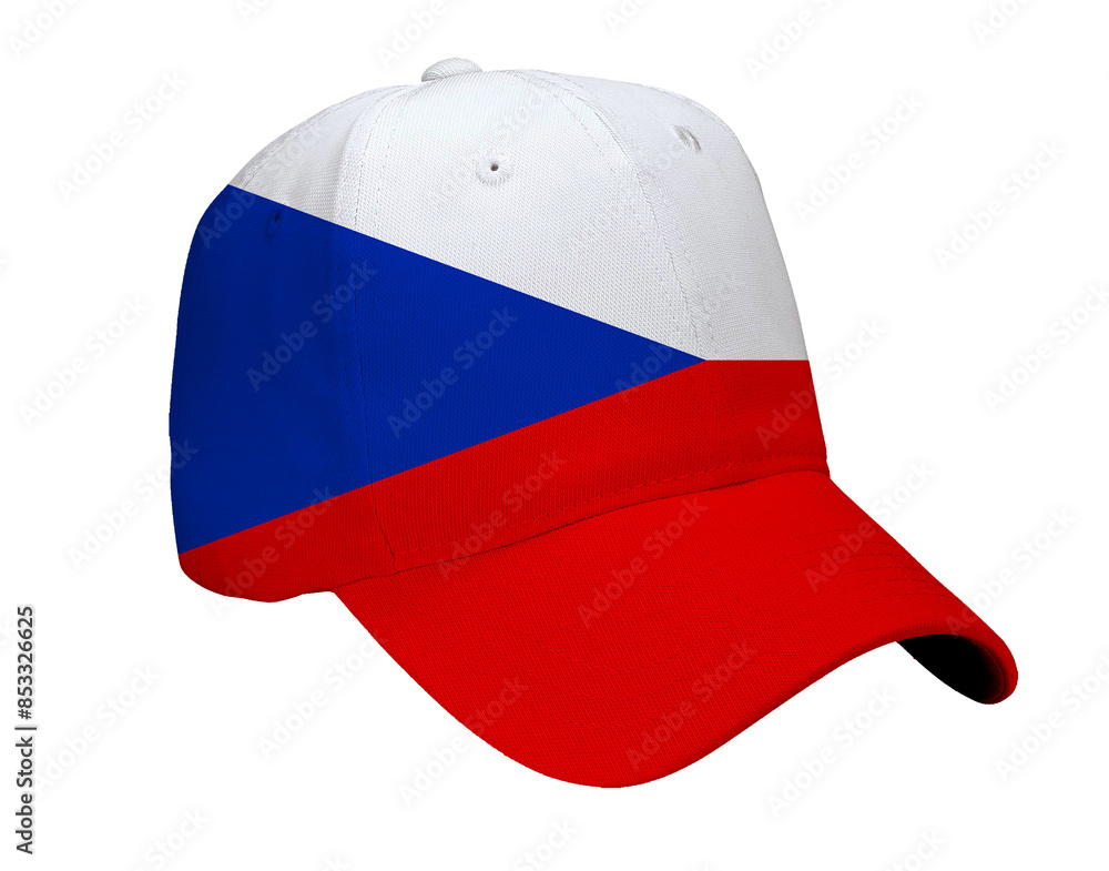 Football fan cap with colors from the Czech flag. Isolated on a white background. Football fan cap with colors from the Czech flag. Isolated on a white background.