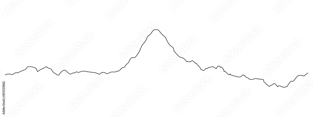 Φωτογραφία Mountain range with peak or summit in line art vector