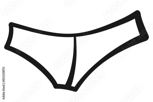 Line art icon drawing of undies, panties or underwear in vector