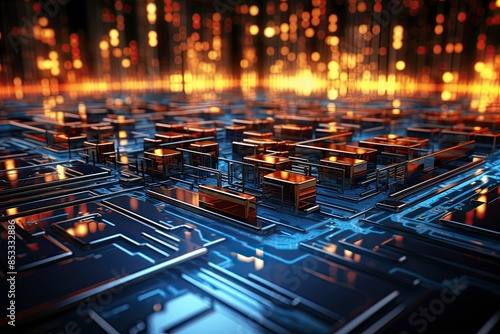 Digital Transformation, System Engineering and Programming Abstract Background AI Generated Illustration
