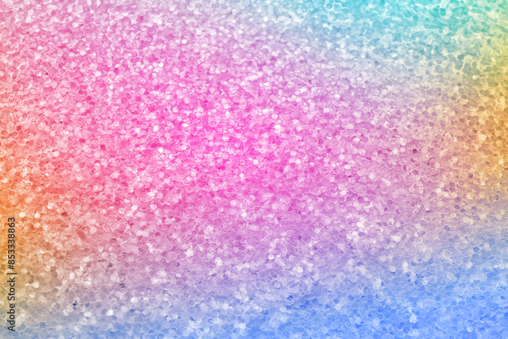 Fototapeta premium Bright colorful sparkling glitter, closeup. Background for party invitations or holiday cards