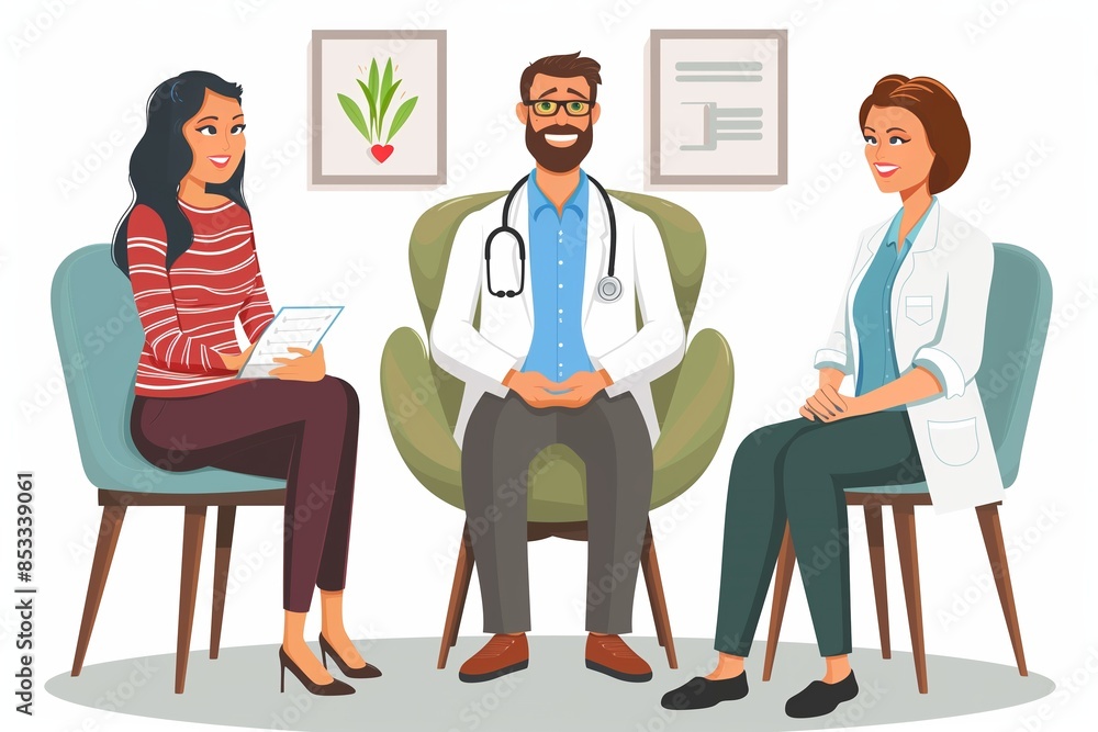 Couple and Family Counseling with Adoption and Psychotherapy Concept Couple and Family Counseling with Adoption and Psychotherapy Concept