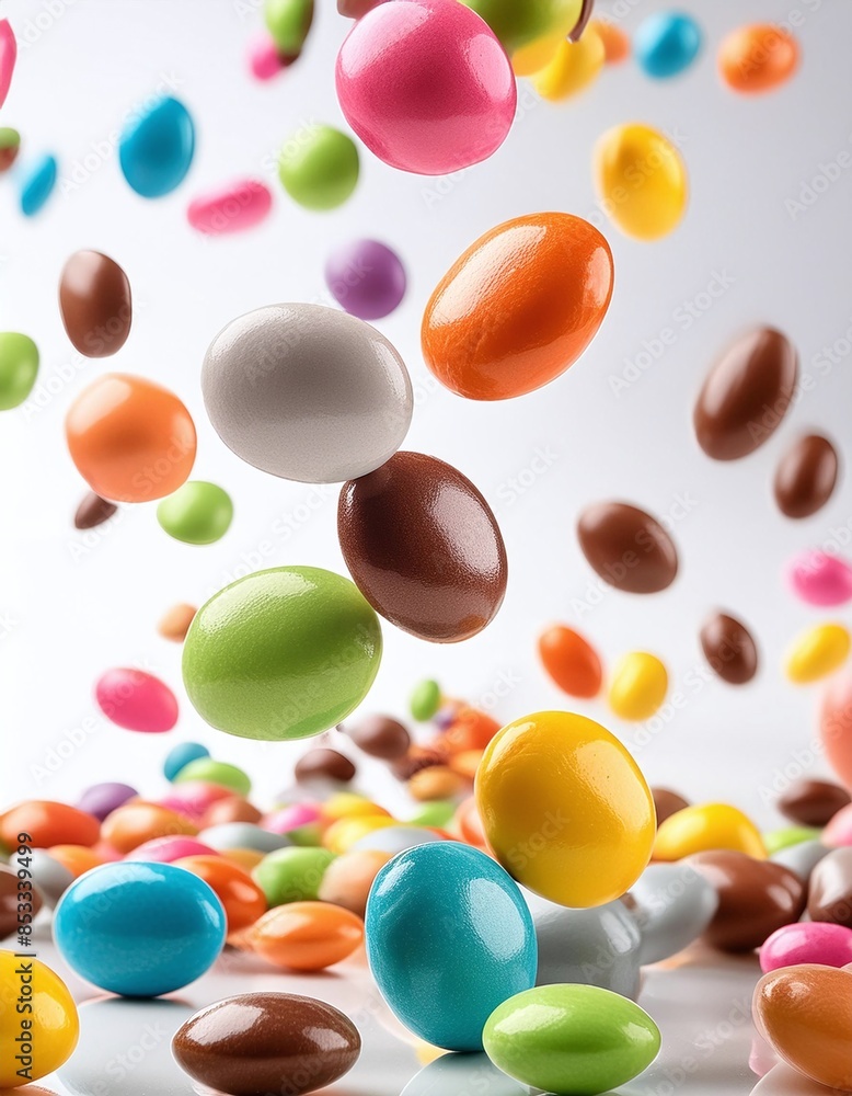 Colorful chocolate candy on a white background Colorful chocolate candy on a white background
