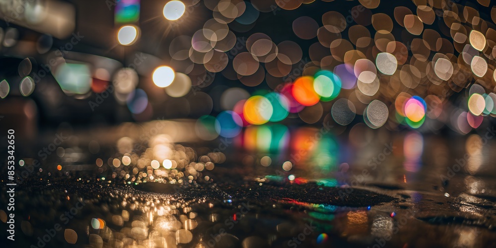 Enchanted Night: Blurry Multicolor Bokeh and City Lights with Depth of Field Enchanted Night: Blurry Multicolor Bokeh and City Lights with Depth of Field