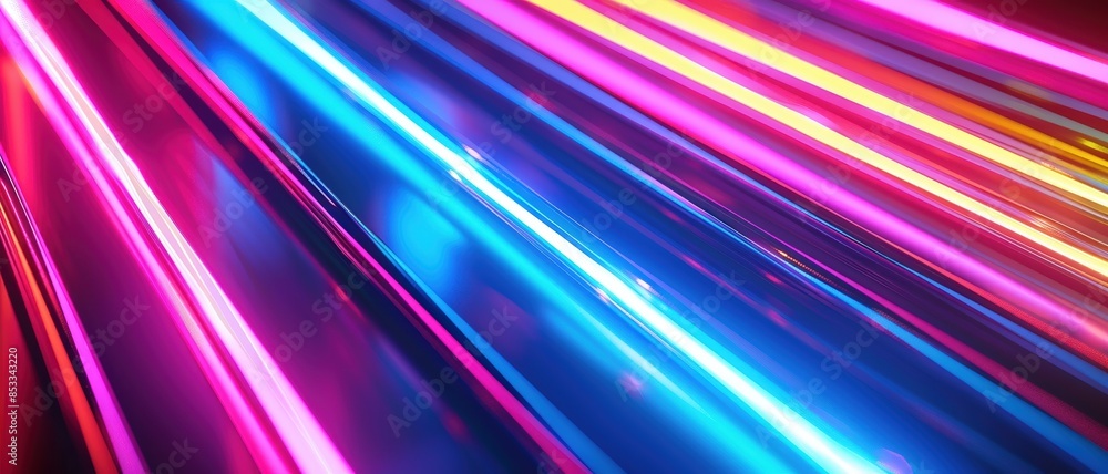 Fluorescent light lines, dark background, rapid motion, Fluorescent light lines, dark background, rapid motion,
