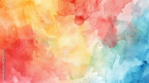 Abstract Watercolor Background - Red, Yellow, Blue