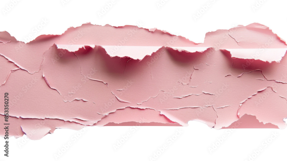 Pink paper sticker on white background