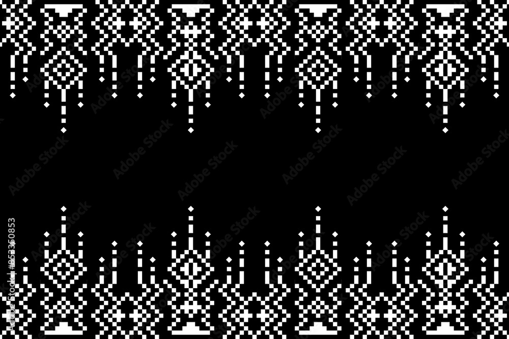 Pixel, White square dots are tiled in pictures, White pixel pattern with black background, Design, Fabric pattern, Pattern for use as background, Art. Pixel, White square dots are tiled in pictures, White pixel pattern with black background, Design, Fabric pattern, Pattern for use as background, Art.
