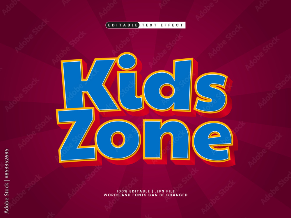 kids zone editable text effect in kids and funny text style kids zone editable text effect in kids and funny text style