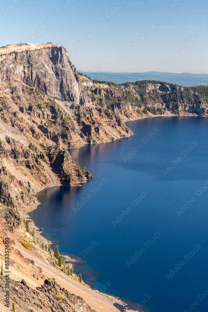 Closeup of the caldera lake in Crater Lake National Park, Oregon, United States of America. Closeup of the caldera lake in Crater Lake National Park, Oregon, United States of America.