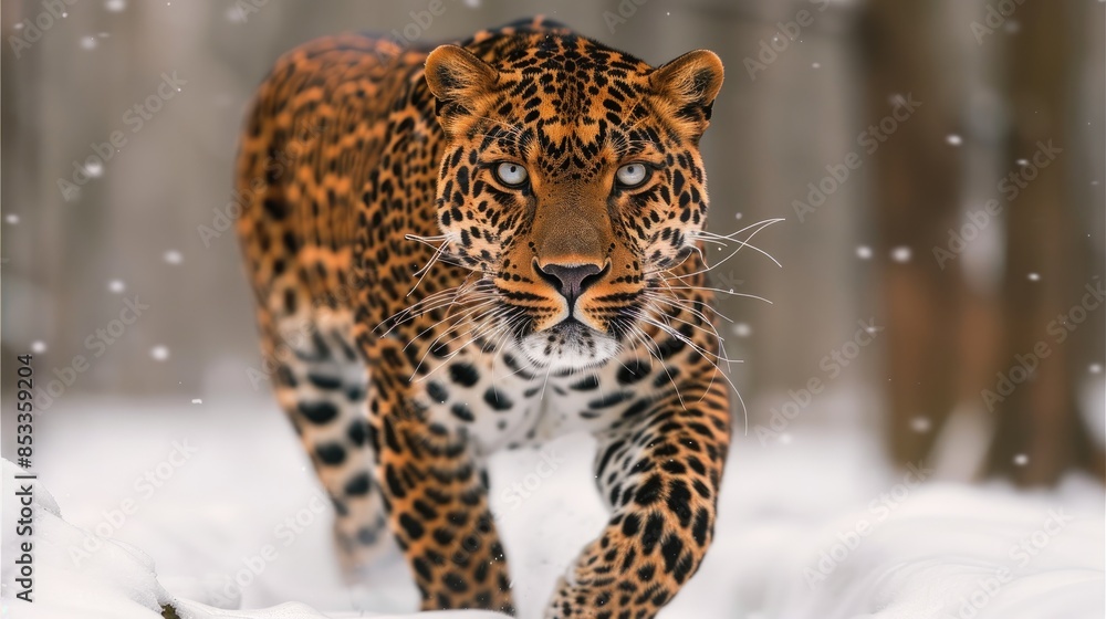 leopard in the snow leopard in the snow