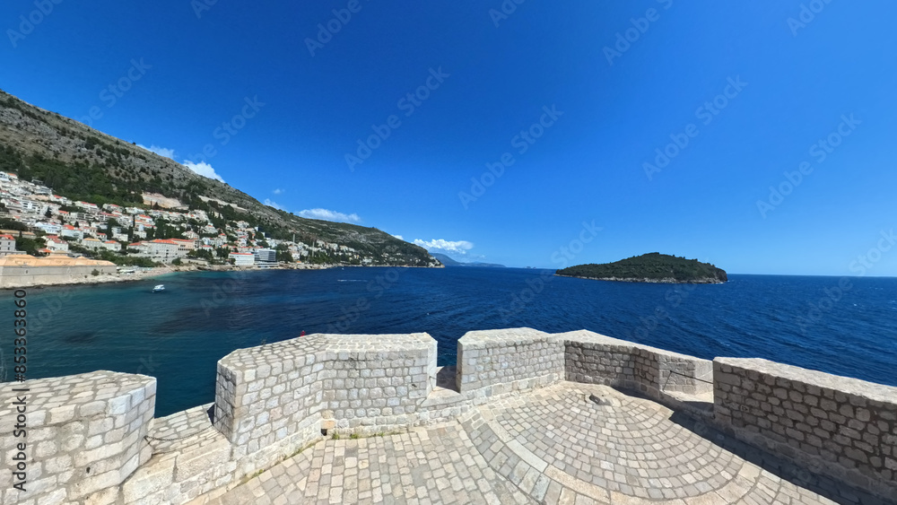Obraz premium City of Dubrovnik Croatia with city walls streets and harbor