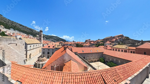 City of Dubrovnik Croatia with city walls streets and harbor