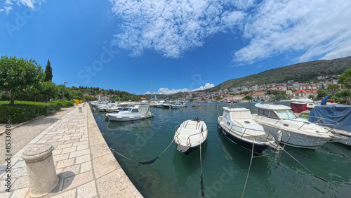 City of Dubrovnik Croatia with city walls streets and harbor