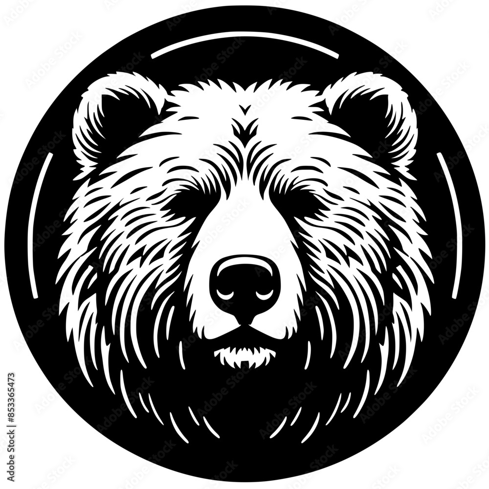 Silueta de cabeza de oso Silueta de cabeza de oso
