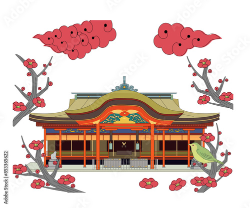 梅の木と大宰府天満宮