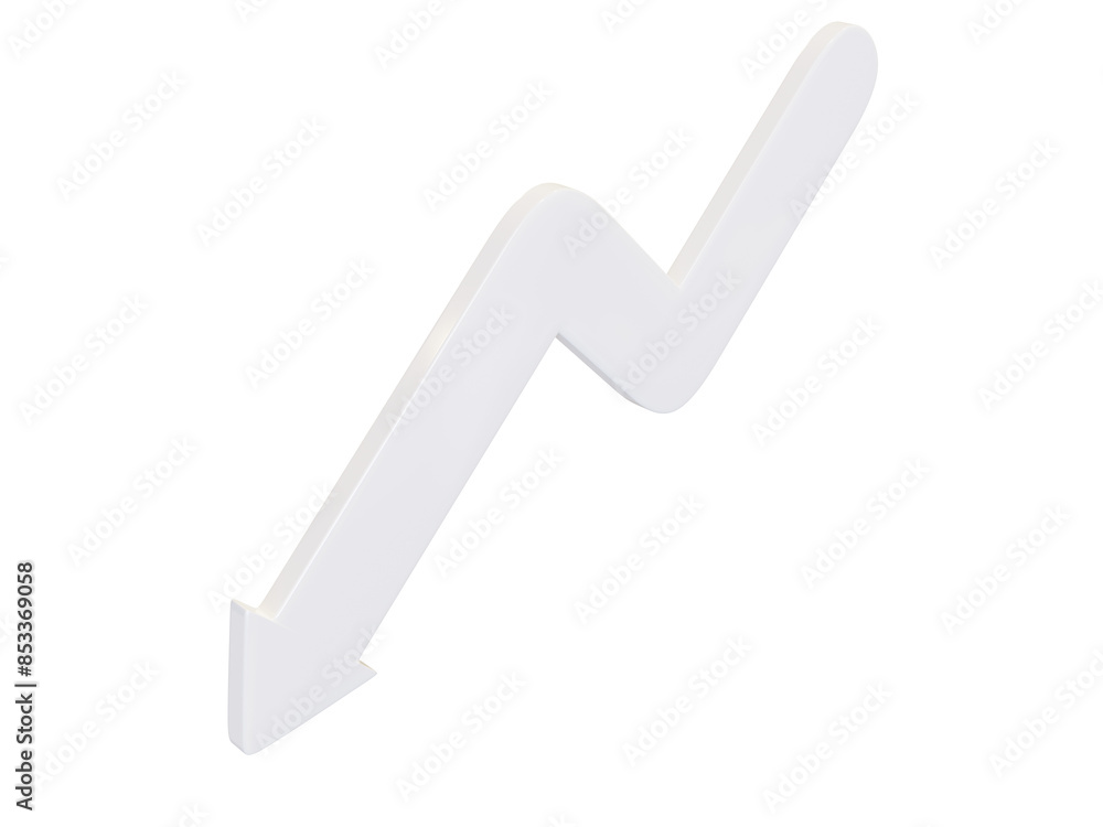 White arrow lightning. 3d render. White arrow lightning. 3d render.