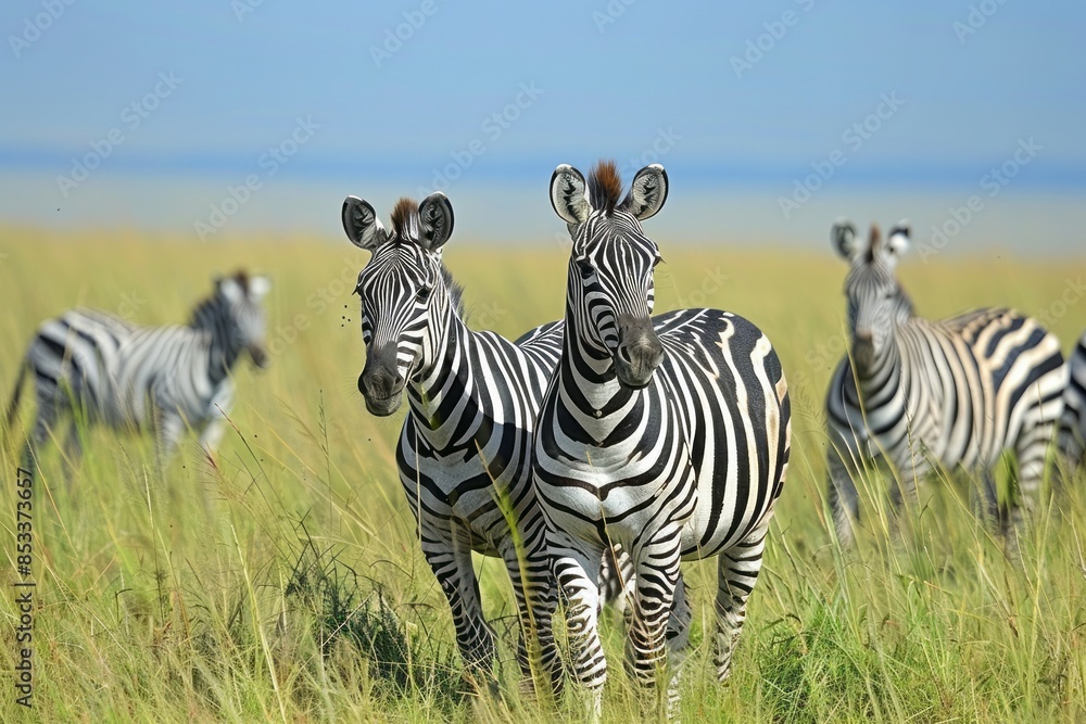 Obraz premium Plains zebras (Equus quagga), Masai Mara, Kenya, Africa 