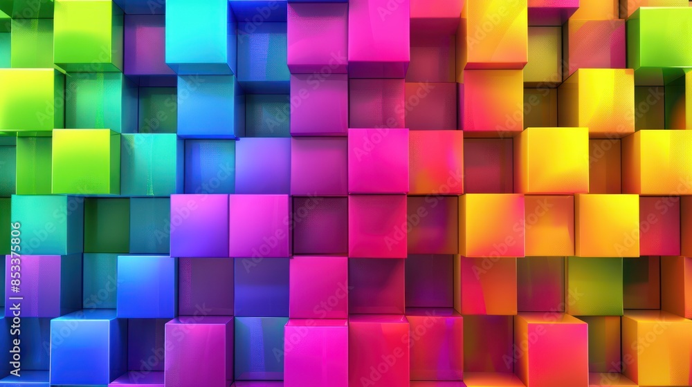 Abstract Colorful Cubes Background Abstract Colorful Cubes Background