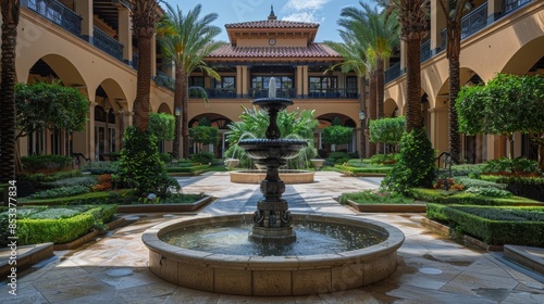 Elegant Courtyard with Fountain