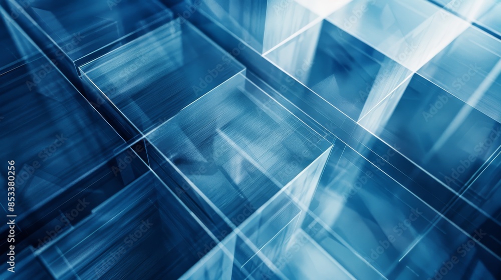 Geometric Blue Glass Structures Geometric Blue Glass Structures