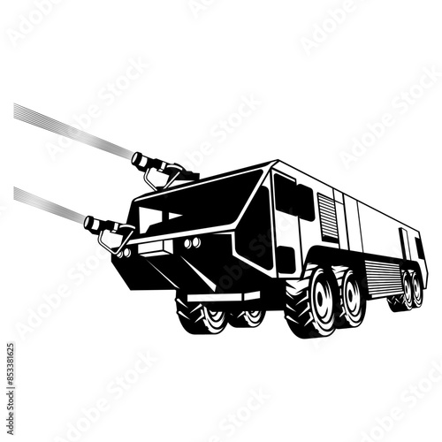 ARFF Truck Airport Crash Truck Shooting Water