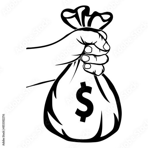 Bag of Money In Hand Money Cash Money
