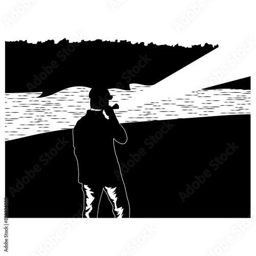 Camper With Flashlight