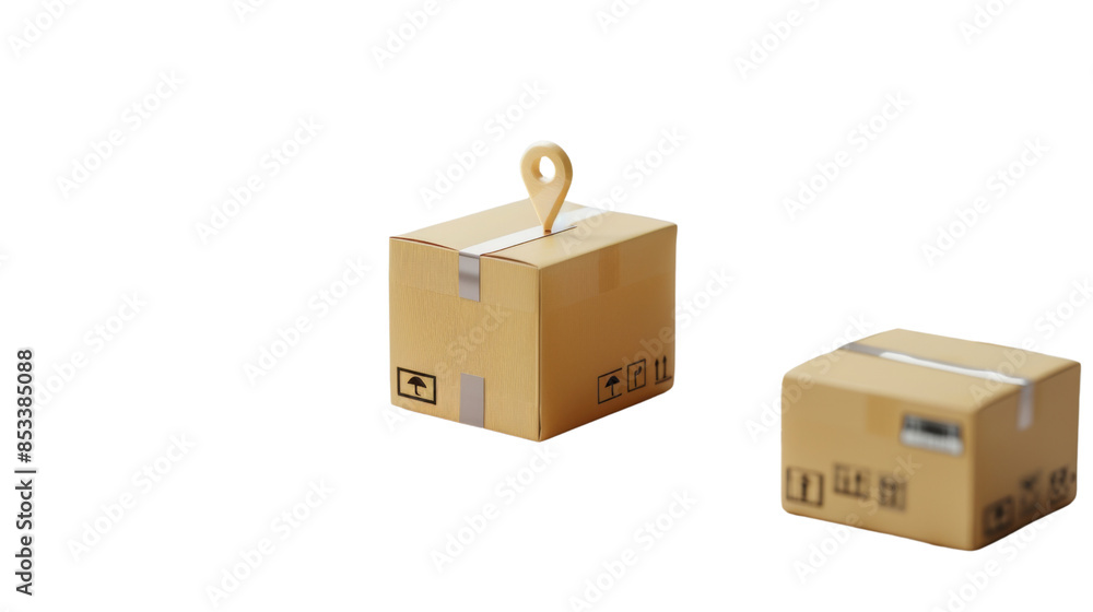 Fototapeta premium Delivery service and tracking shipping on white background