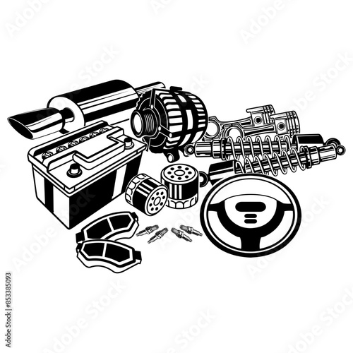 Car Parts Logo Car Mechanic Auto Repair Car Parts