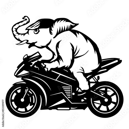 Elephant Riding Motorcycle