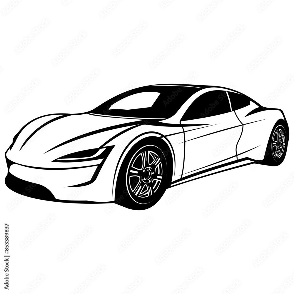 Fototapeta premium EV Sports Car Electric Vehicle Electric Car Electric Vehicle