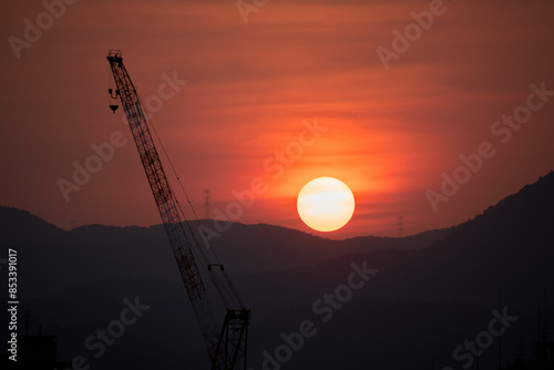 The sunset from a certain place in Kyoto, Japan.