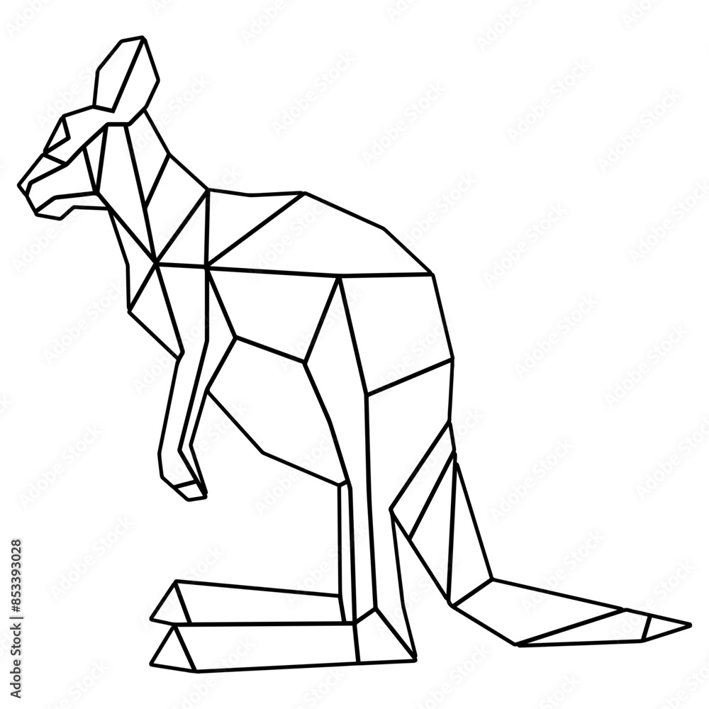 Geometric Animals Kangaroo Outline Geometric Animals Kangaroo Outline