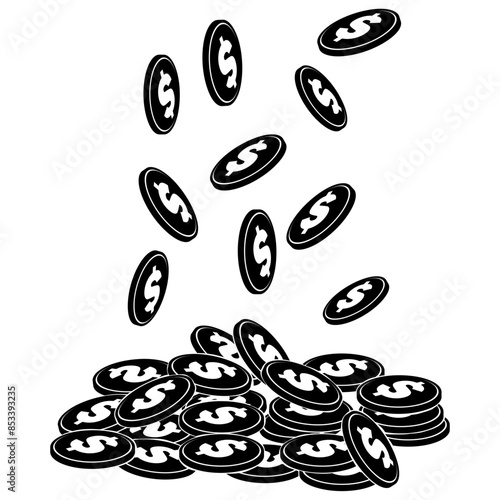 Gold Coins Dropping Coins Money Gold Coins