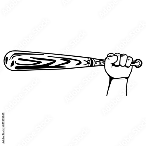Hand Holding Baseball Bat Baseball Baseball Bat Baseball
